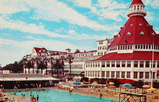 Vintage Postcard Hotel Del CoronadoPool